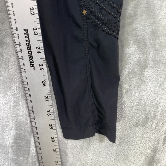 McPlanet Pull On Casual Pants Womens Size 8 Black Stretch  Embellished Logo - Picture 7 of 9